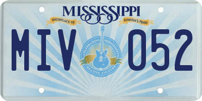 MS license plate MIV052