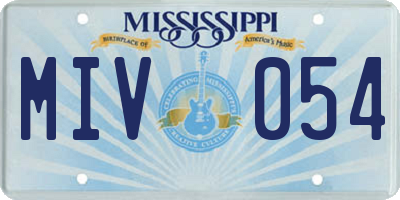 MS license plate MIV054