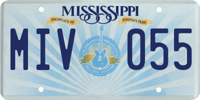 MS license plate MIV055