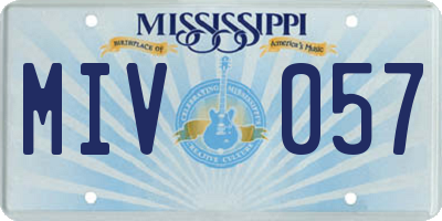 MS license plate MIV057