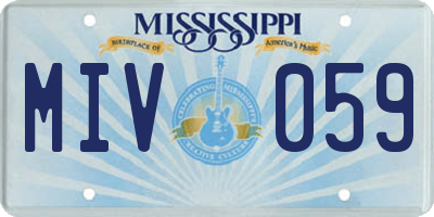MS license plate MIV059