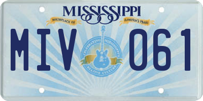 MS license plate MIV061