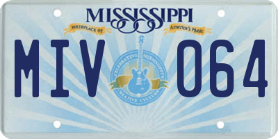 MS license plate MIV064
