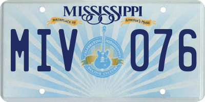 MS license plate MIV076