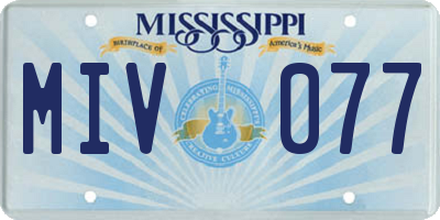 MS license plate MIV077