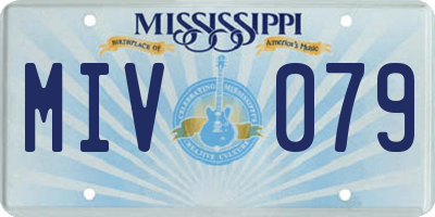 MS license plate MIV079
