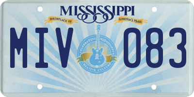 MS license plate MIV083
