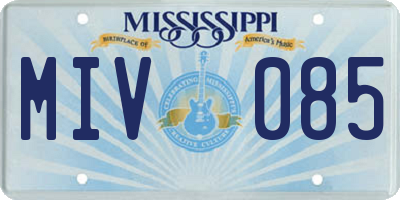 MS license plate MIV085