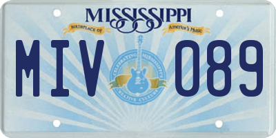 MS license plate MIV089