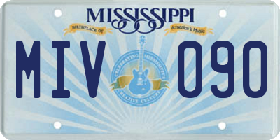 MS license plate MIV090