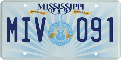 MS license plate MIV091