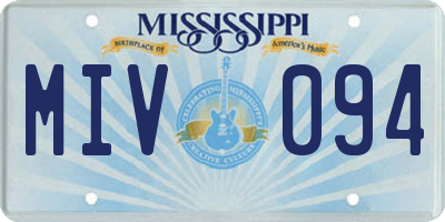 MS license plate MIV094