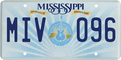 MS license plate MIV096