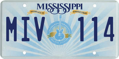 MS license plate MIV114