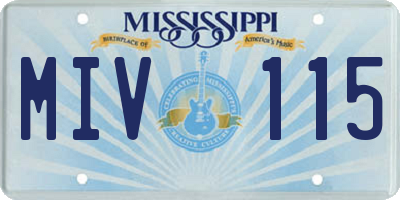 MS license plate MIV115