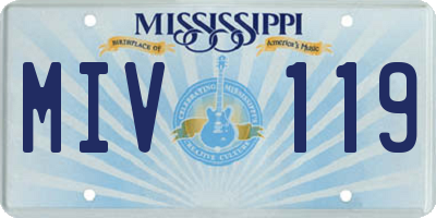 MS license plate MIV119