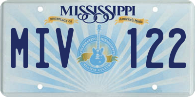 MS license plate MIV122
