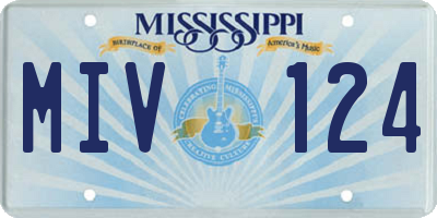 MS license plate MIV124