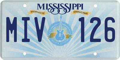 MS license plate MIV126