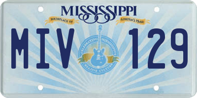 MS license plate MIV129