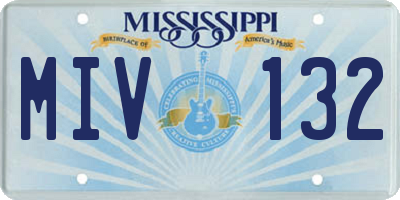MS license plate MIV132