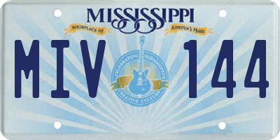 MS license plate MIV144