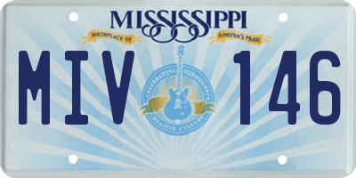 MS license plate MIV146