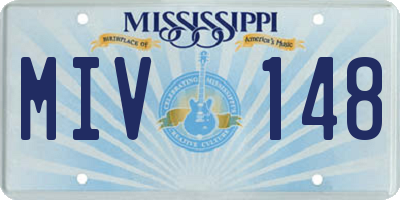 MS license plate MIV148