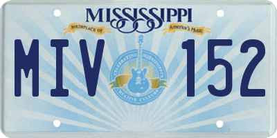 MS license plate MIV152