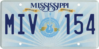 MS license plate MIV154