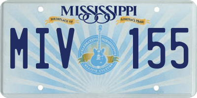 MS license plate MIV155