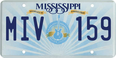 MS license plate MIV159