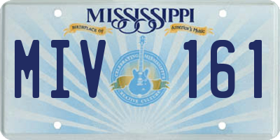 MS license plate MIV161