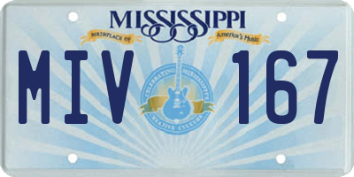 MS license plate MIV167