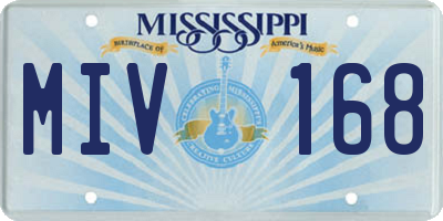 MS license plate MIV168