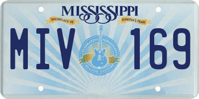 MS license plate MIV169
