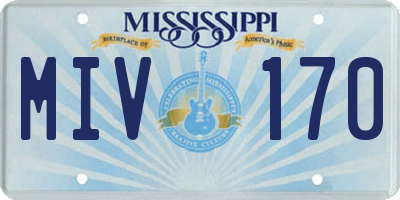 MS license plate MIV170