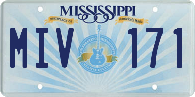 MS license plate MIV171