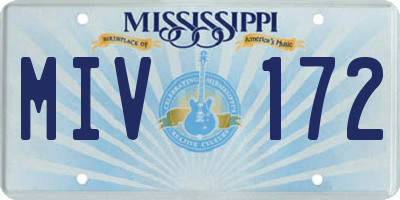 MS license plate MIV172