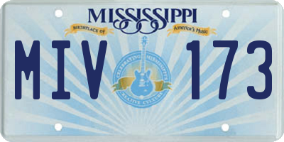 MS license plate MIV173