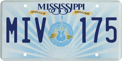 MS license plate MIV175