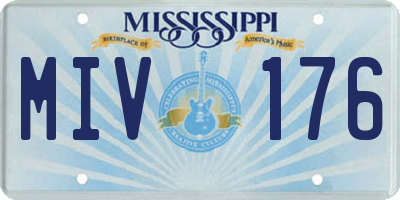 MS license plate MIV176