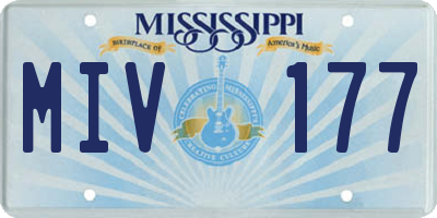 MS license plate MIV177