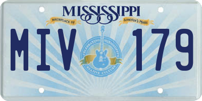 MS license plate MIV179