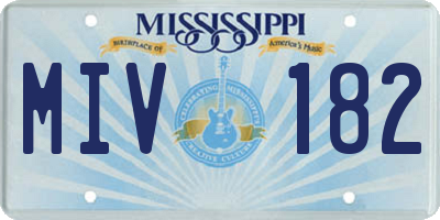 MS license plate MIV182
