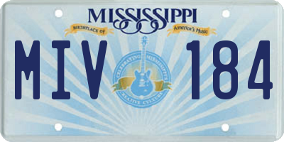 MS license plate MIV184