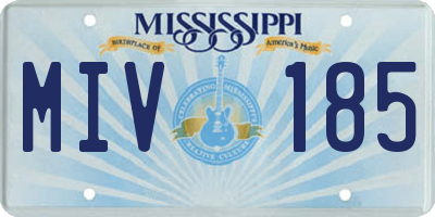 MS license plate MIV185