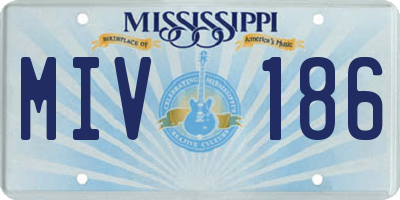 MS license plate MIV186