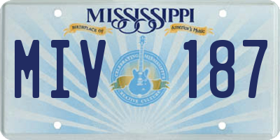 MS license plate MIV187