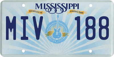 MS license plate MIV188